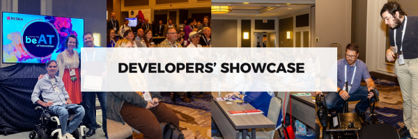 Assorted images from the 2023 conference with black text on top reading "Developers' Showcase". Assorted images from the 2023 conference with black text on top reading "Developers' Showcase".