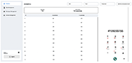 A picture of the portal analytics page. It shows a table of coordinates on the left, and shows a visual of where the participant click when doing the simulation on the right