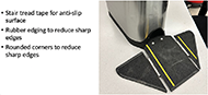 This is final design with anti-slip surface, rubber edging to reduce sharp, and rounded corners to reduce sharp edges.