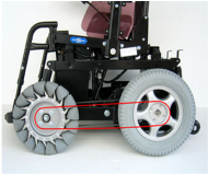 Picture of the &ldquo;Patrafour&rdquo; power base showing its rear wheel drive powered belt system .