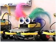 This figure shows a Lego Mindstorms robot that resembles a small car.  It&rsquo;s called a roverbot.